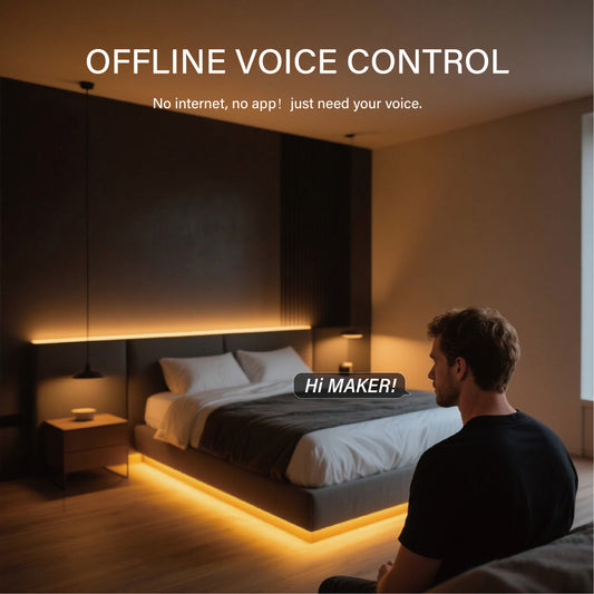 USB 5CCT STRIP LIGHT OFFLINE VOICE CONTROLLED,5 Levels Color Temperature Adjustable,NO APP NO Wifi Voice Control Strip Light, Flexible LED Light For TVBackground,Computer Background,Home Decor,Bedroom Decor,Living Room Decor,Cabinet Decor